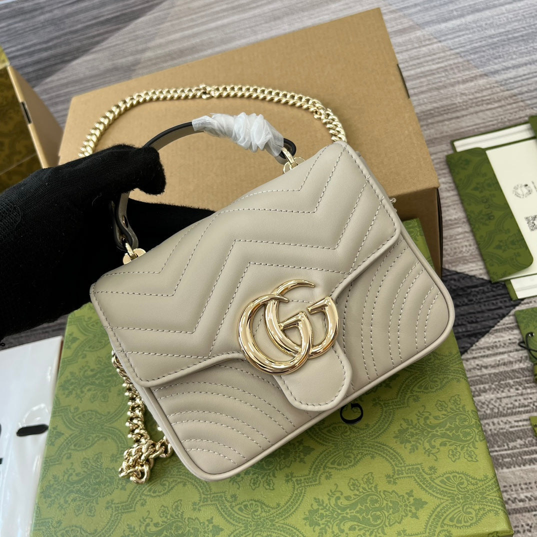 BOLSO MINI GG MARMONT 13 DE ASA SUPERIOR DE PIEL DE BECERRO BLANCA