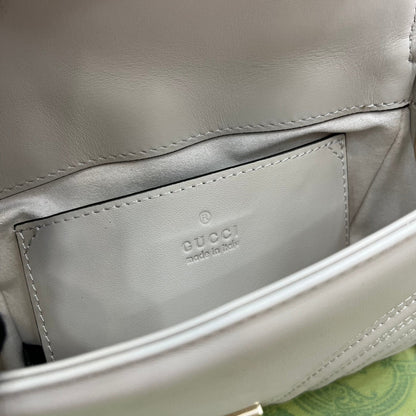 BOLSO MINI GG MARMONT 13 DE ASA SUPERIOR DE PIEL DE BECERRO BLANCA