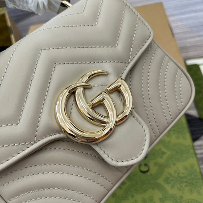 BOLSO MINI GG MARMONT 13 DE ASA SUPERIOR DE PIEL DE BECERRO BLANCA