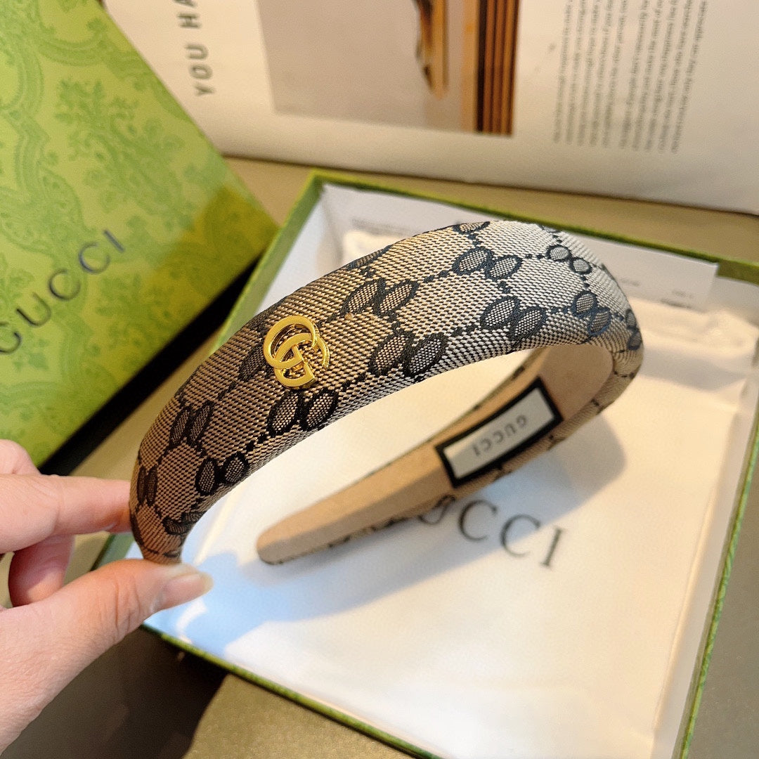 DIADEMA DE LONA CON MONOGRAMA BEIGE OSCURO 406054