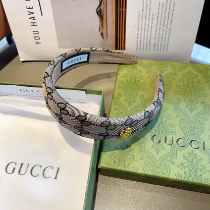 DIADEMA DE LONA CON MONOGRAMA BEIGE OSCURO 406054
