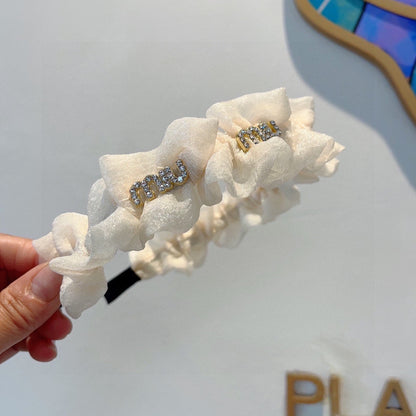 DIADEMA EN TELA VOILE BLANCA 427317