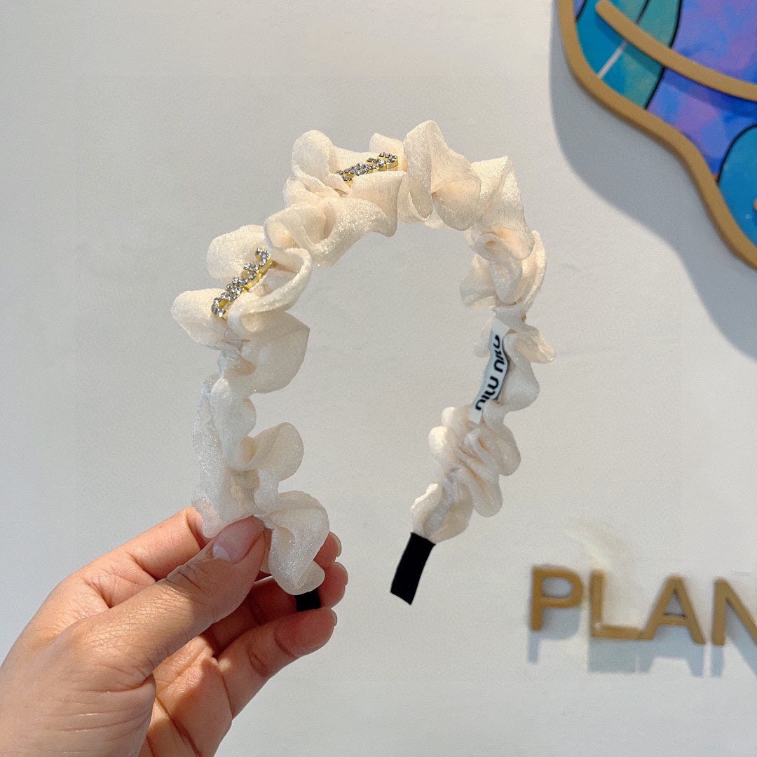 DIADEMA EN TELA VOILE BLANCA 427317
