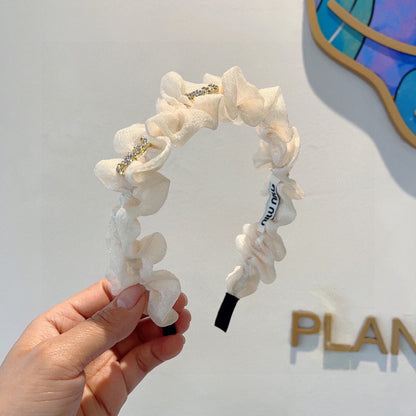 DIADEMA EN TELA VOILE BLANCA 427317