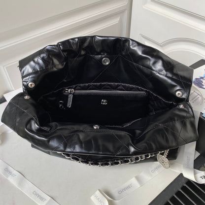 Bolso Hobo 22 CC 24C 45cm Piel de cordero negra