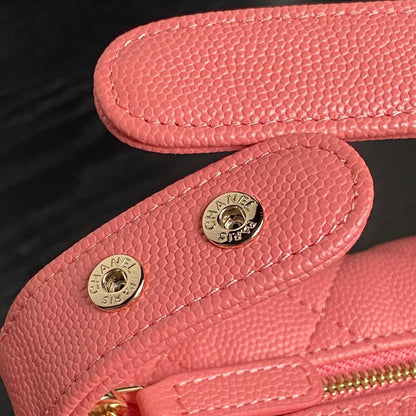 Bolso Hobo CC 25C de 21,5 cm con asa superior en piel de becerro granulada rosa oscuro