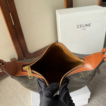 SMALL HELO?SE BAG CUIR 22 IN BLACK TRIOMPHE CANVAS
