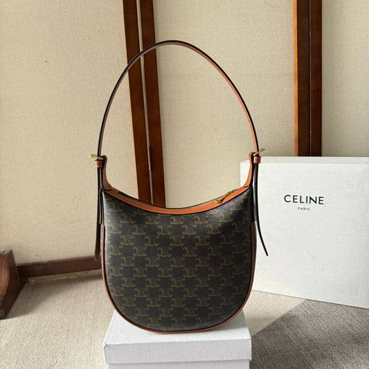 SMALL HELO?SE BAG CUIR 22 IN BLACK TRIOMPHE CANVAS