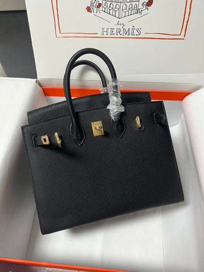 HM BIRKIN SELLIER PIEL EPSOM NEGRA CON HERRAJES DORADOS