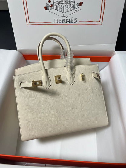 HM BIRKIN SELLIER CREMA EPSOM CUERO HIERROS DORADOS