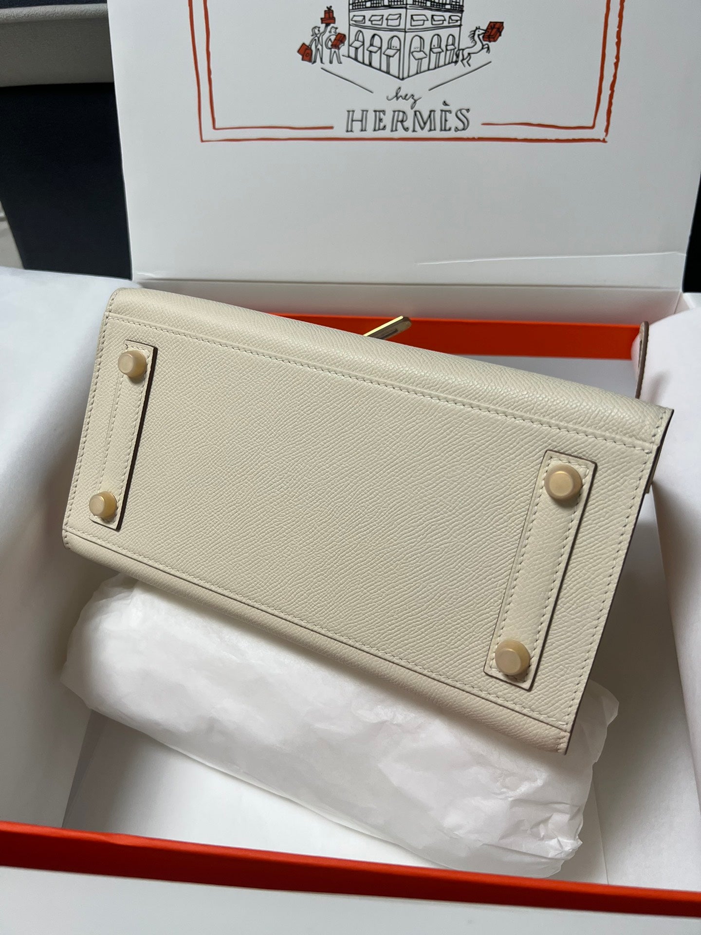 HM BIRKIN SELLIER CREMA EPSOM CUERO HIERROS DORADOS