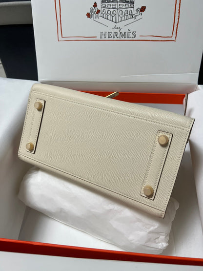 HM BIRKIN SELLIER CREMA EPSOM CUERO HIERROS DORADOS
