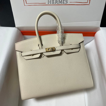 HM BIRKIN SELLIER CREMA EPSOM CUERO HIERROS DORADOS