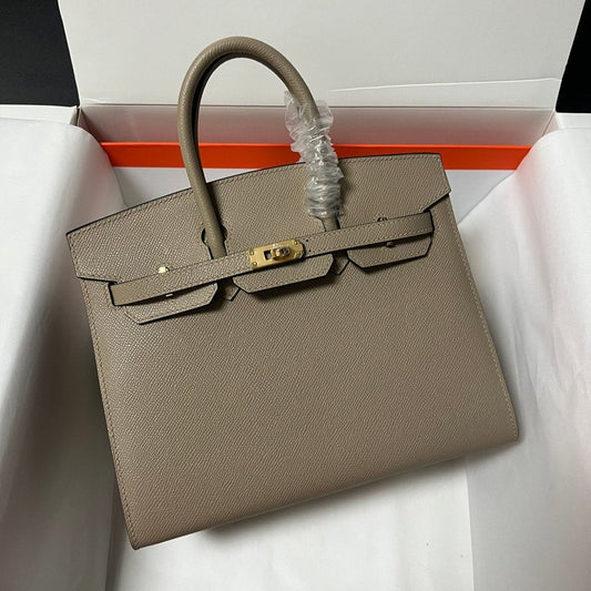 HM BIRKIN SELLIER ETOUPE GRIS PIEL EPSOM HERRAJES DORADOS
