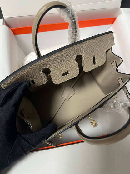 HM BIRKIN SELLIER ETOUPE GRIS PIEL EPSOM HERRAJES DORADOS