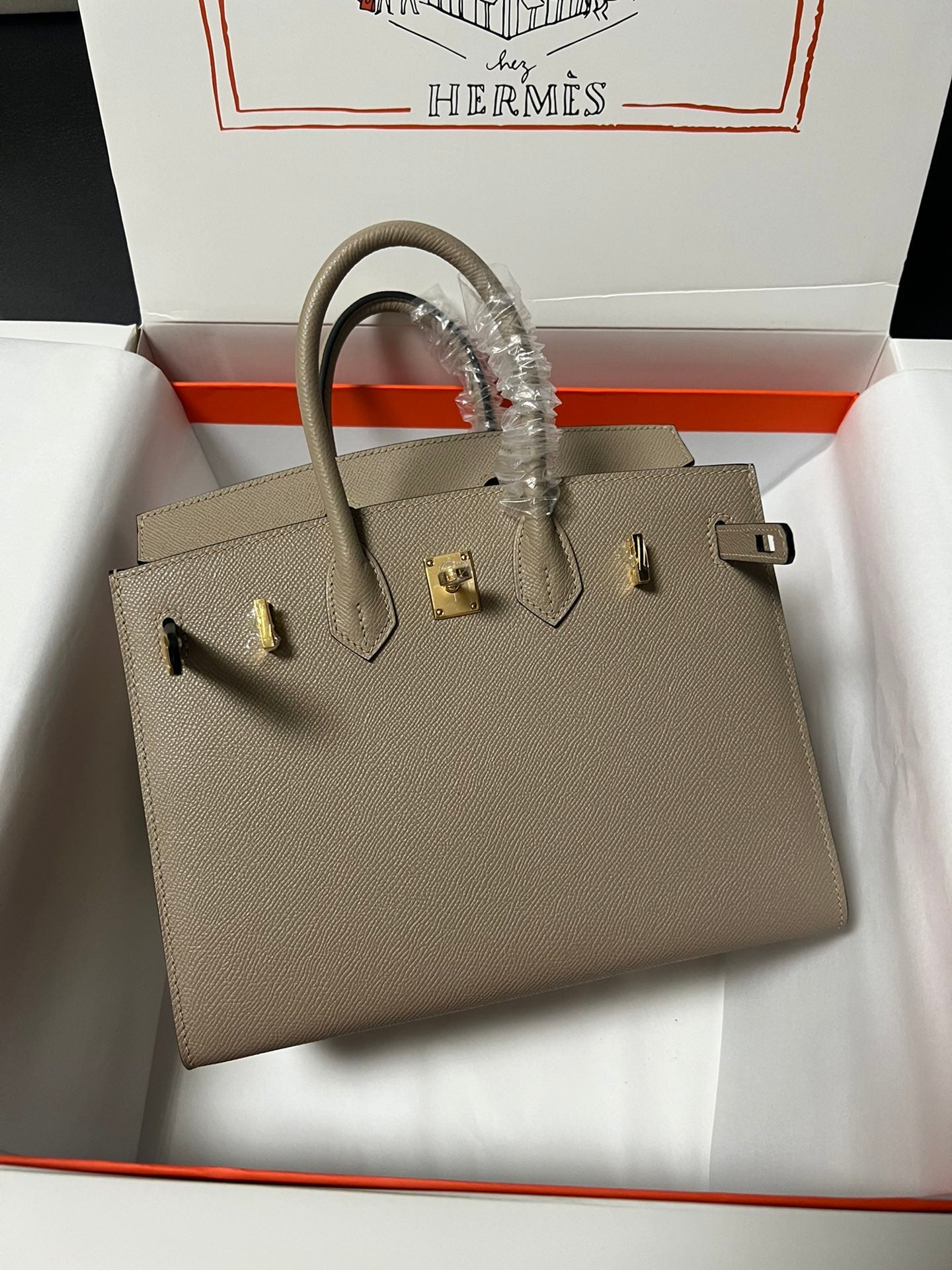 HM BIRKIN SELLIER ETOUPE GRIS PIEL EPSOM HERRAJES DORADOS