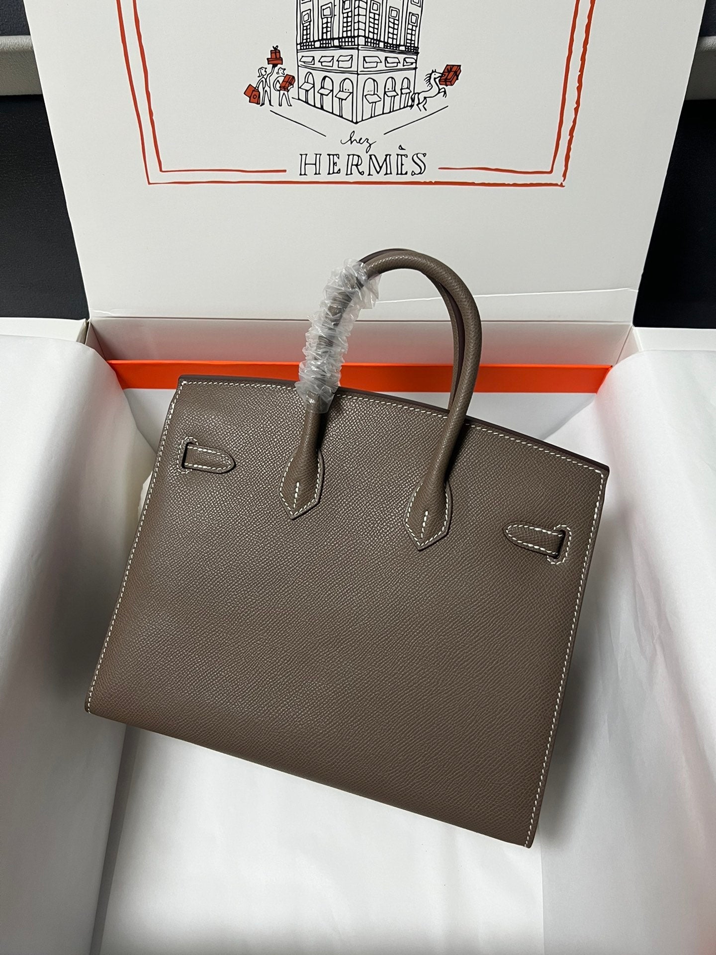 HM BIRKIN SELLIER VERT DE GRIS EPSOM CUERO HIERROS DORADOS