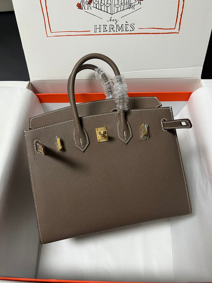 HM BIRKIN SELLIER VERT DE GRIS EPSOM CUERO HIERROS DORADOS