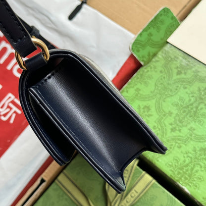 BOLSO DE HOMBRO LUCE MINI 20 EN LONA GRIS CLARO Y ADORNOS DE PIEL DE BECERRO NEGRA CON HERRAJES DORADOS