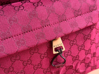 BOLSO DE MANO GRANDE DE 45 EN LONA CON MONOGRAMA COLOR ROJO VINO
