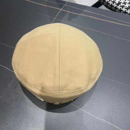 BÉRET EN TISSU JAUNE AVOINE 419384 