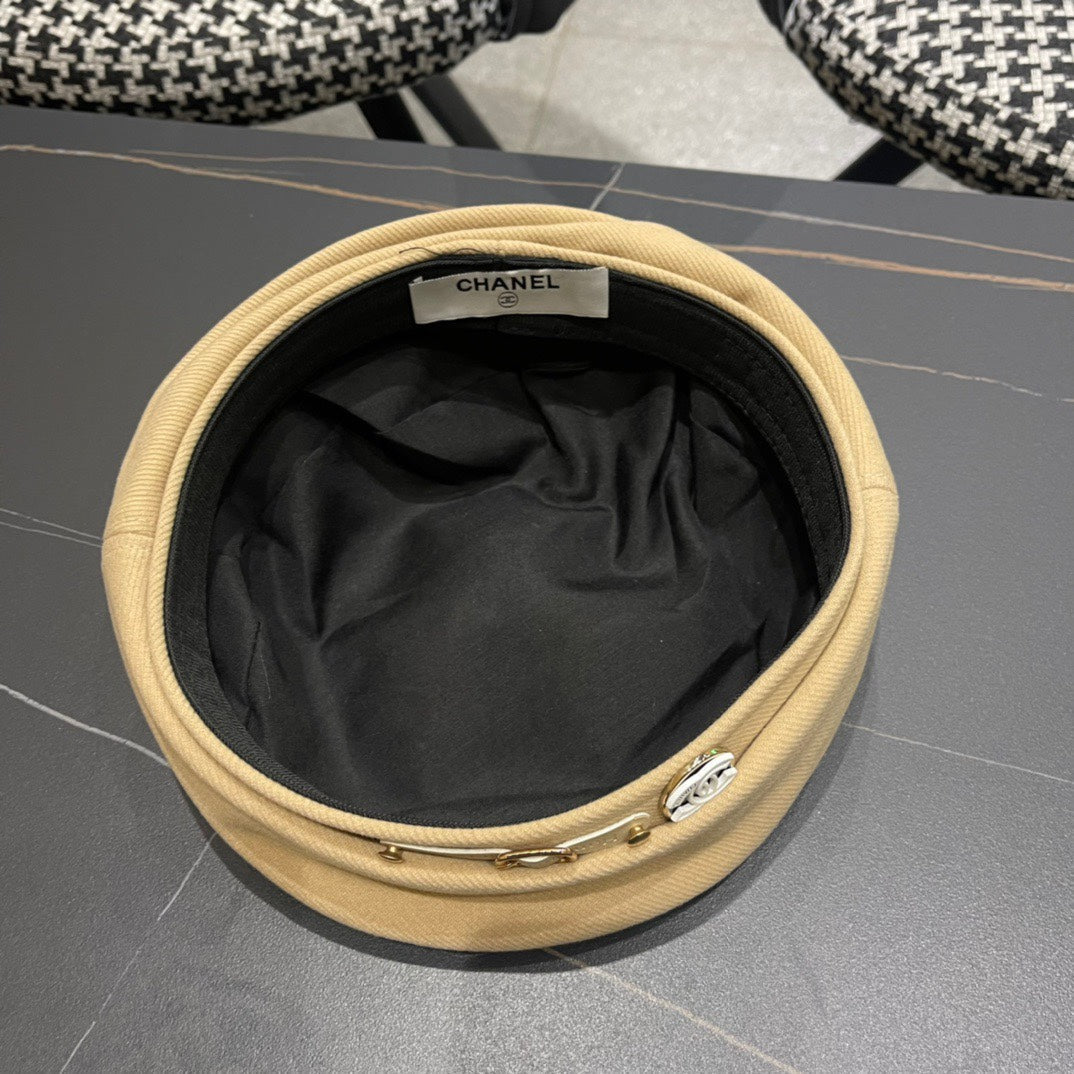 BÉRET EN TISSU JAUNE AVOINE 419384 