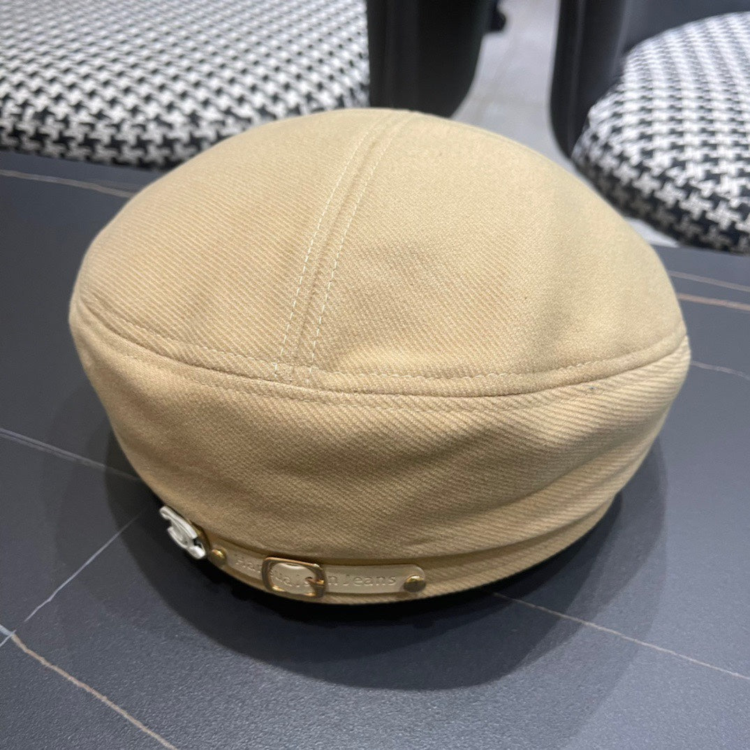 BÉRET EN TISSU JAUNE AVOINE 419384 
