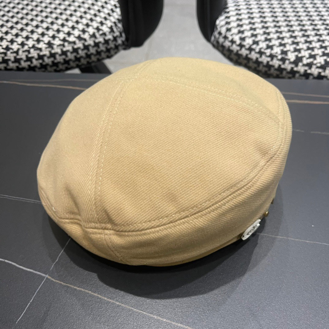 BÉRET EN TISSU JAUNE AVOINE 419384 