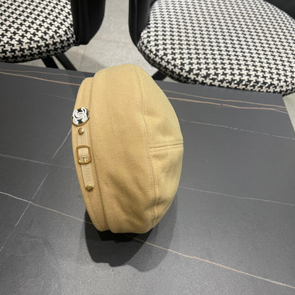 BÉRET EN TISSU JAUNE AVOINE 419384 