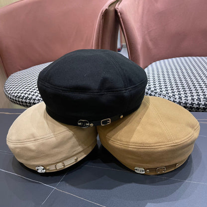 BÉRET EN TISSU JAUNE AVOINE 419384 