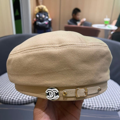 BÉRET EN TISSU JAUNE AVOINE 419384 