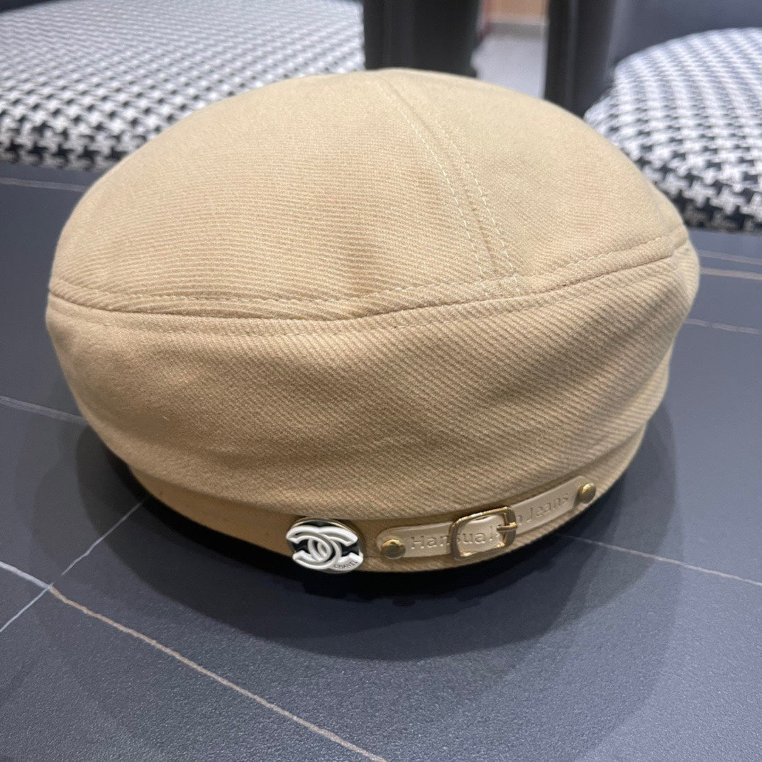BÉRET EN TISSU JAUNE AVOINE 419384 
