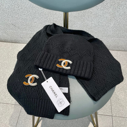 CONJUNTO GORRO Y BUFANDA EN LANA NEGRA 420823 