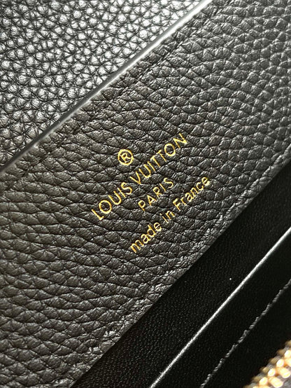 CAPUCINES EAST-WEST MINI 22 EN CUIR DE VEAU NOIR ACIER DORÉ