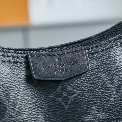 BOLSO HAMAC 28 EN LONA NEGRA MONOGRAMA ECLIPSE