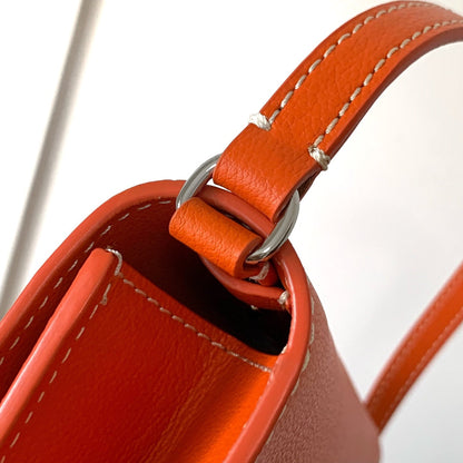 CARTERA CHIPRE 21 EN LONA GOYARDINE NARANJA Y PIEL DE BECERRO