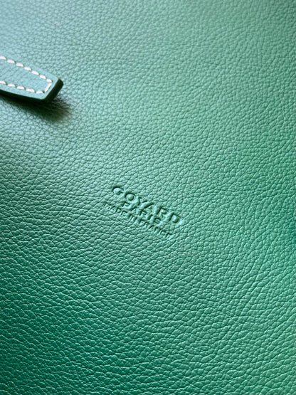 CARTERA CHIPRE 21 EN LONA GOYARDINE VERDE Y PIEL DE BECERRO