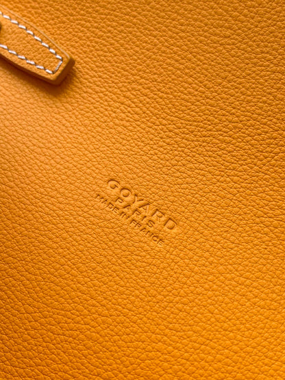 CARTERA CHIPRE 21 EN LONA GOYARDINE AMARILLA Y PIEL DE BECERRO