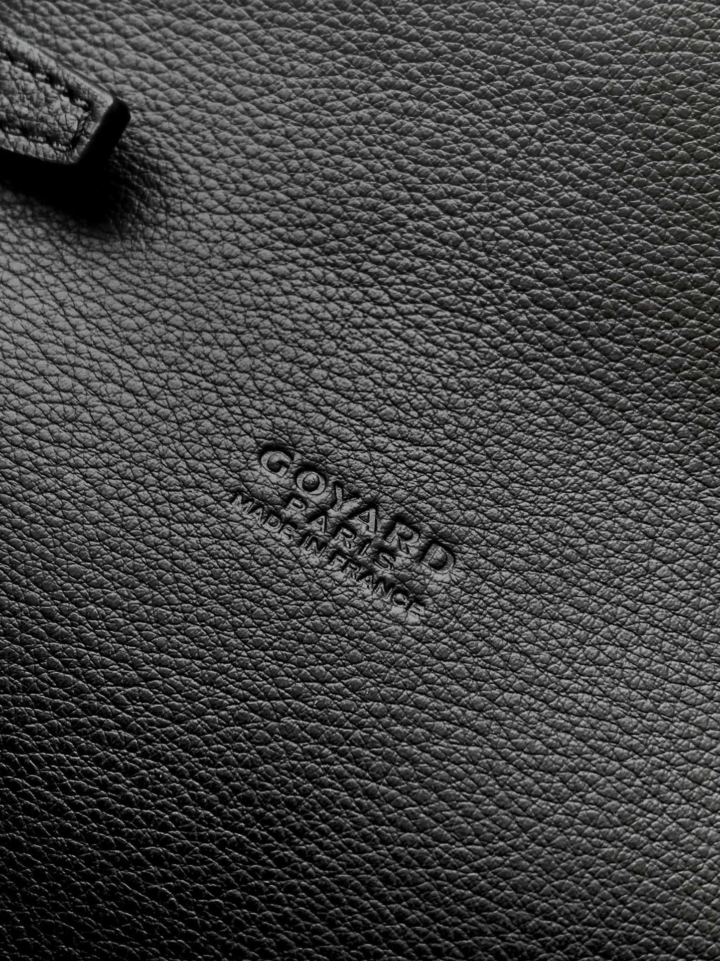 CARTERA CHIPRE 21 EN LONA GOYARDINE NEGRA Y PIEL DE BECERRO