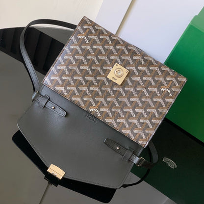 CARTERA CHIPRE 21 EN LONA GOYARDINE NEGRA Y PIEL DE BECERRO