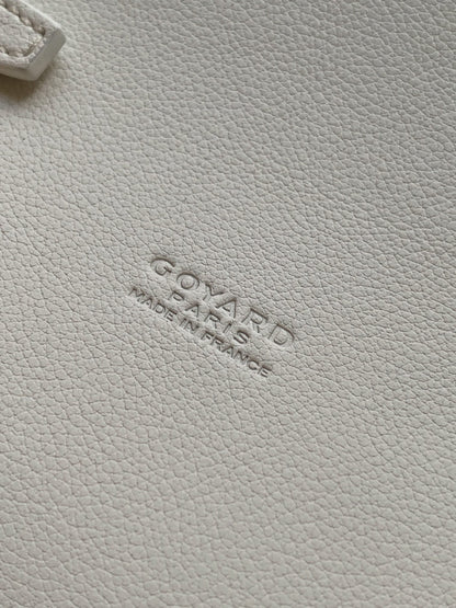 PORTEFEUILLE-POCHETTE CHYPRE 21 EN TOILE GOYARDINE BLANCHE ET CUIR DE VEAU