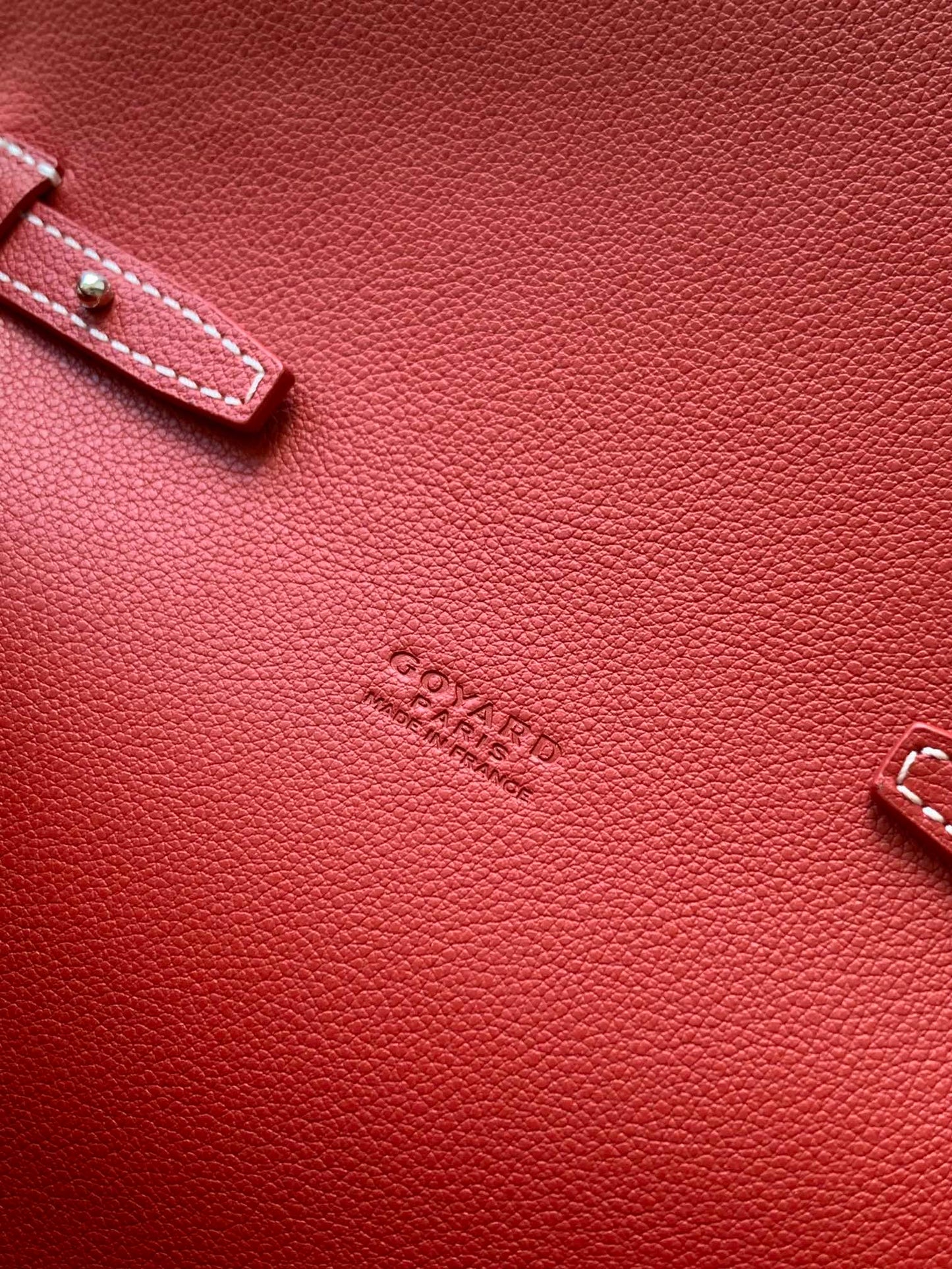 CARTERA CHIPRE 21 EN LONA GOYARDINE ROJA CLÁSICA Y PIEL DE BECERRO