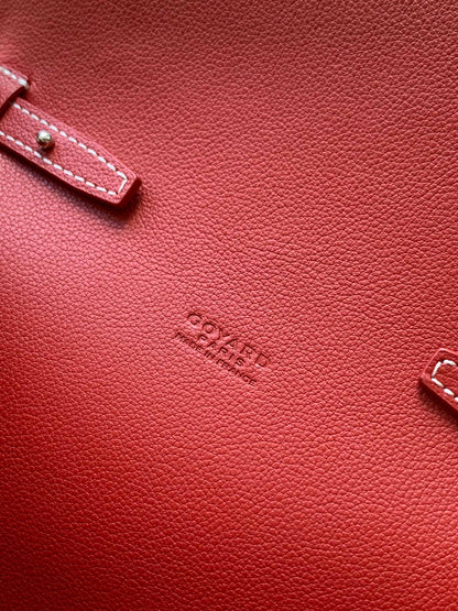CARTERA CHIPRE 21 EN LONA GOYARDINE ROJA CLÁSICA Y PIEL DE BECERRO