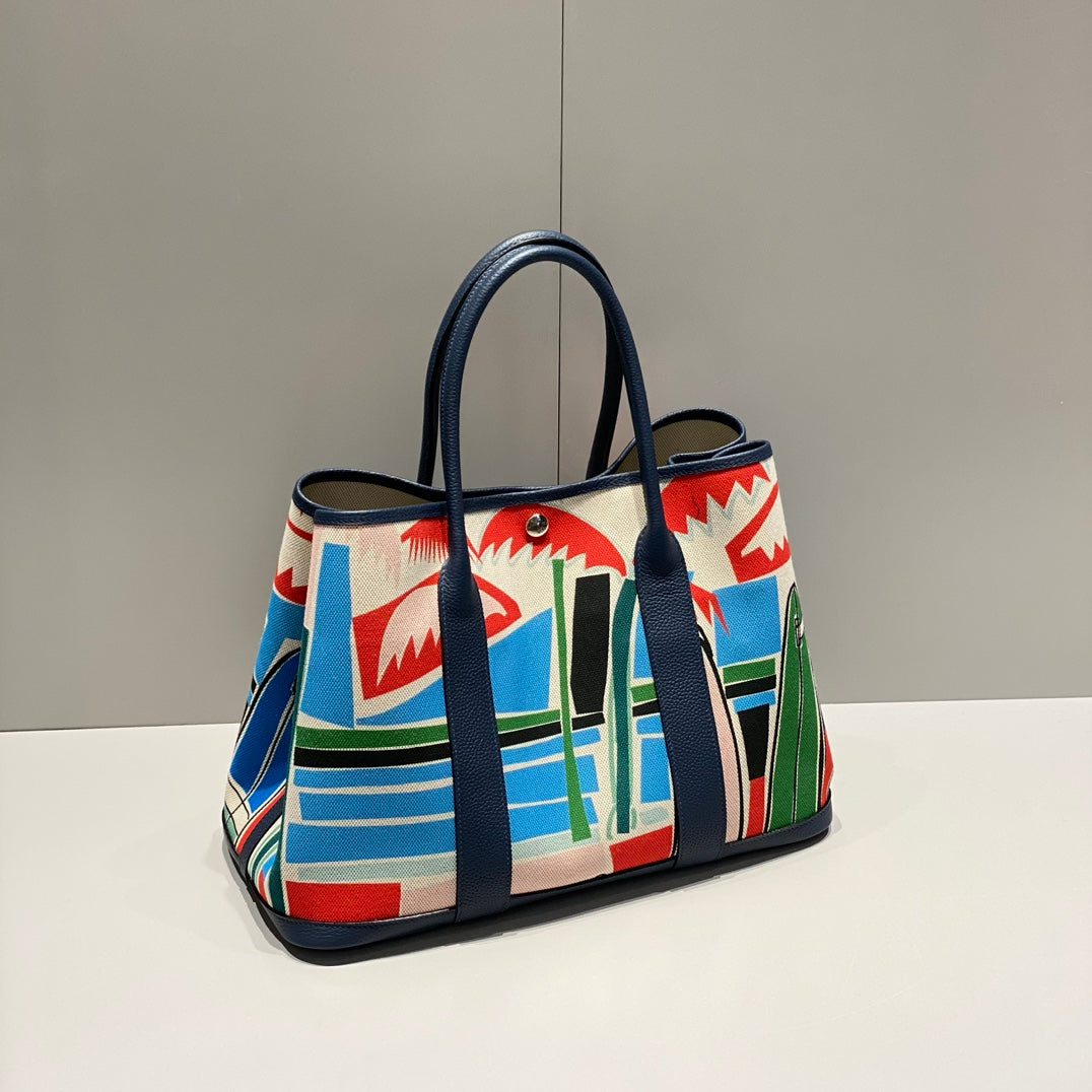 HM Garden Party 36 Lona multicolor y piel de becerro Negonda 243410
