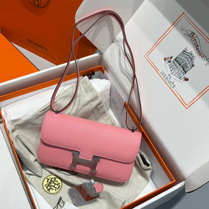 HM Constance Elan 24 Saumon Rose Epsom Quincaillerie Argent 237347
