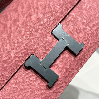 HM Constance Elan 24 Saumon Rose Epsom Quincaillerie Argent 237347