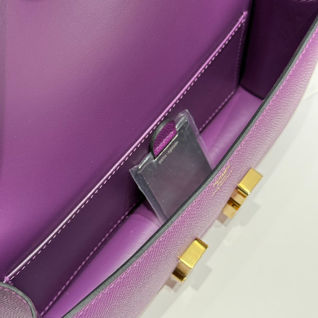 HM Constance Elan 24 Violet minuit Epsom Quincaillerie dorée 237344