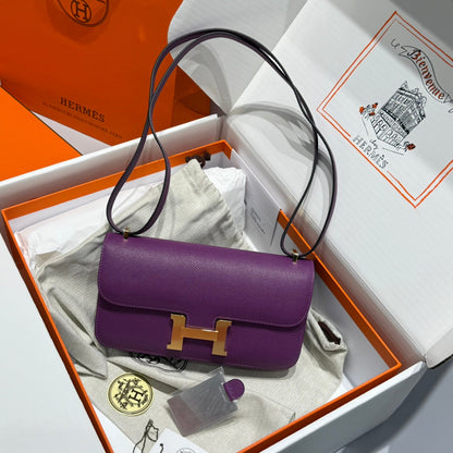HM Constance Elan 24 Violet minuit Epsom Quincaillerie dorée 237344