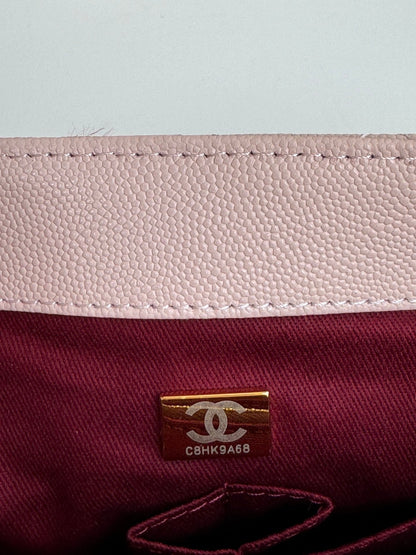 coco handle medium 29cm pastel pink red quilted caviar leather gold hardware