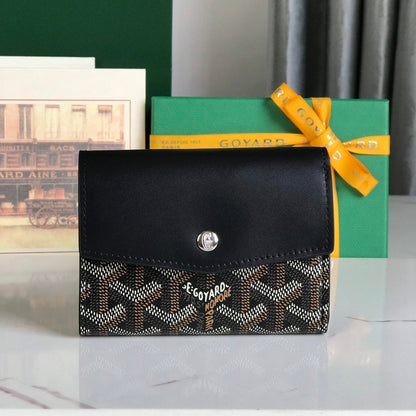 CARTERA SAINT-GABRIEL 12 EN PIEL DE BECERRO NEGRA Y LONA GOYARDINE